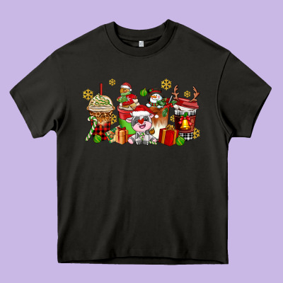 Christmas Cow Coffee Cups Heavy Core Tee Designed By Adodesignshop