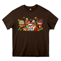 Chocolate Brown christmas cow coffee cups Heavy Core Tee - AdoDesignShop