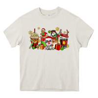 Cream christmas cow coffee cups Heavy Core Tee - AdoDesignShop