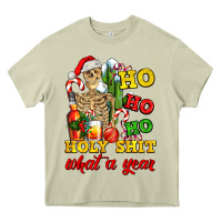 Mossy Christmas ho ho ho holy shit what a year skeleton Heavy Core Tee - AdoDesignShop