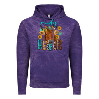 Cloud Purple moody cow Vintage Hoodie - NancyCooperArtShop