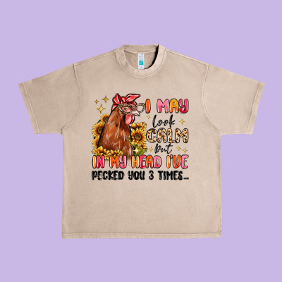 I May Look Calm But In My Head I've Pecked You Urban Heavy Tee Designed By Maliassmallbusiness