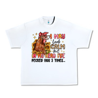 White i may look calm but in my head i've pecked you Urban Heavy Tee - MaliasSmallBusiness