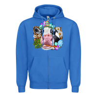 True Royal Happy Easter Cow with eggs Easter Day Zipper Hoodie - HowdyJamesFarm