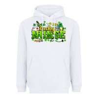 White Lucky Nurse St. Patrick's Day Heavyweight Hoodie - HowdyJamesFarm
