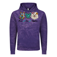 Cloud Purple peace love pomeranian Vintage Hoodie - RanaPortraitStore