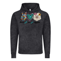 Vintage Black peace love pomeranian Vintage Hoodie - RanaPortraitStore
