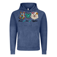 Vintage Denim peace love pomeranian Vintage Hoodie - RanaPortraitStore