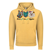Vintage Mustard peace love pomeranian Vintage Hoodie - RanaPortraitStore
