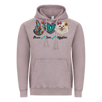 Vintage Zinc peace love pomeranian Vintage Hoodie - RanaPortraitStore