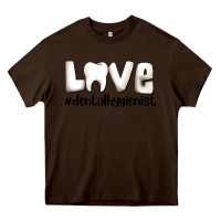 Chocolate Brown love dental hygienist Heavy Core Tee - AdoDesignShop