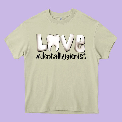 Love Dental Hygienist Heavy Core Tee Designed By Adodesignshop