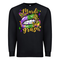 Black mardi gras with  lip olivia Premium Sweatshirt - OliviaCreatesArt