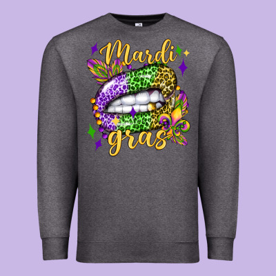 Mardi Gras With  Lip Olivia Premium Sweatshirt Designed By Oliviacreatesart