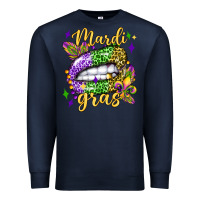 Navy mardi gras with  lip olivia Premium Sweatshirt - OliviaCreatesArt