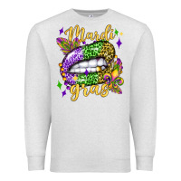 Oatmeal Heather mardi gras with  lip olivia Premium Sweatshirt - OliviaCreatesArt