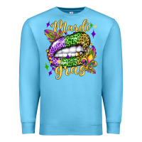 Ocean Blue mardi gras with  lip olivia Premium Sweatshirt - OliviaCreatesArt