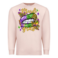 Pale Pink mardi gras with  lip olivia Premium Sweatshirt - OliviaCreatesArt