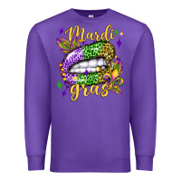 Purple mardi gras with  lip olivia Premium Sweatshirt - OliviaCreatesArt