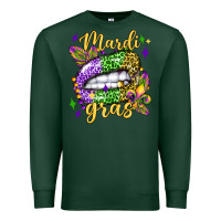 Sports Green mardi gras with  lip olivia Premium Sweatshirt - OliviaCreatesArt