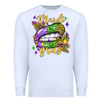 White mardi gras with  lip olivia Premium Sweatshirt - OliviaCreatesArt