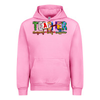 Fuchsia Pink Teacher Cryons Kids Caffeine Urban Hoodie - CowhideDigitalArt