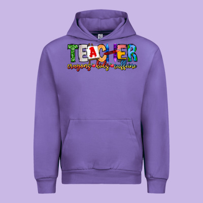 Teacher Cryons Kids Caffeine Urban Hoodie Designed By Cowhidedigitalart