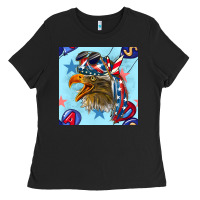 Mullet Eagle With Balloon Seamless Pattern Ladies Tee | Teevron