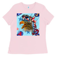 Bubblegum Pink mullet eagle with balloon seamless pattern Ladies Tee - BundleAndBundleShop