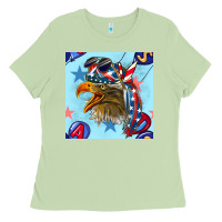 Matcha mullet eagle with balloon seamless pattern Ladies Tee - BundleAndBundleShop