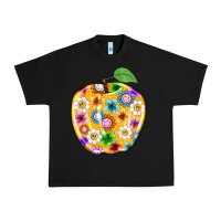 Black colorful flora apple teacher Urban Heavy Tee - NancyCooperArtShop