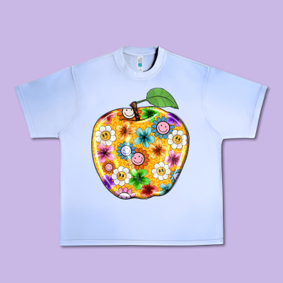 Colorful Flora Apple Teacher Urban Heavy Tee Designed By Nancycooperartshop