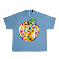 Pebble Blue colorful flora apple teacher Urban Heavy Tee - NancyCooperArtShop