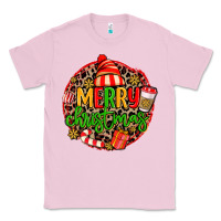 Bubblegum Pink merry leopard merry christmas Classic Tee - MaliasSmallBusiness