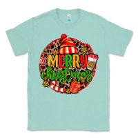 Seafoam merry leopard merry christmas Classic Tee - MaliasSmallBusiness