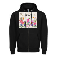 Black be kind wildflower Zipper Hoodie - TumblerDesignByShophia