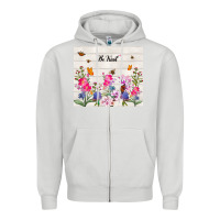 Dove Grey be kind wildflower Zipper Hoodie - TumblerDesignByShophia