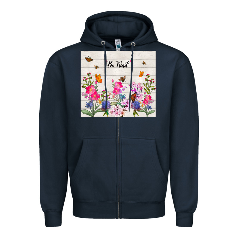 Be Kind Wildflower Zipper Hoodie by TumblerDesignByShophia | Teevron
