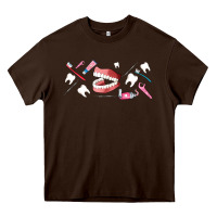 Chocolate Brown dentist elements Heavy Core Tee - AdoDesignShop
