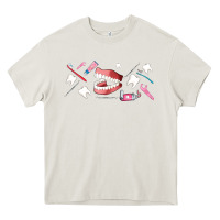 Cream dentist elements Heavy Core Tee - AdoDesignShop