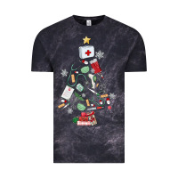 Cloud Black nurse christmas tree Vintage Tee - MaliasSmallBusiness