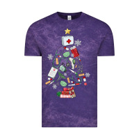 Cloud Purple nurse christmas tree Vintage Tee - MaliasSmallBusiness