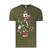 Vintage Olive nurse christmas tree Vintage Tee - MaliasSmallBusiness