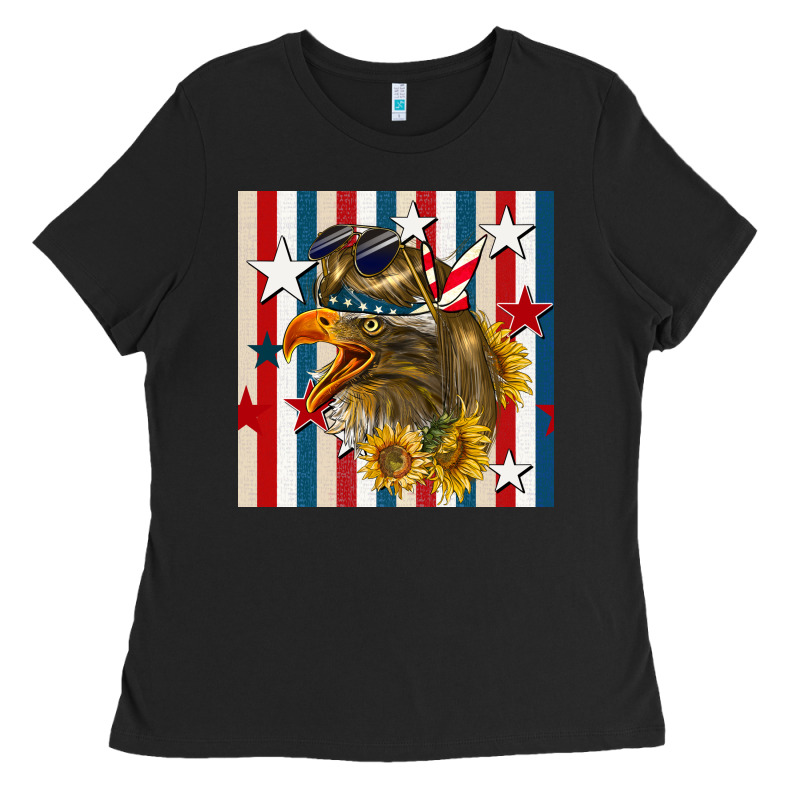 Mullet Eagle Seamless Pattern Ladies Tee by BundleAndBundleShop | Teevron