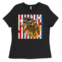 Black mullet eagle seamless pattern Ladies Tee - BundleAndBundleShop