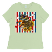 Matcha mullet eagle seamless pattern Ladies Tee - BundleAndBundleShop