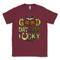 Burgundy It's a Good Day To Have a Lucky Day Classic Tee - CowhideDigitalArt