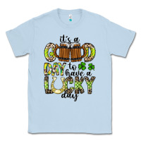 Dusty Blue It's a Good Day To Have a Lucky Day Classic Tee - CowhideDigitalArt