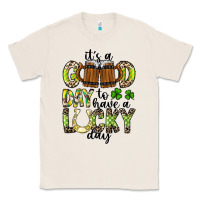 Natural It's a Good Day To Have a Lucky Day Classic Tee - CowhideDigitalArt