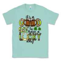 Seafoam It's a Good Day To Have a Lucky Day Classic Tee - CowhideDigitalArt